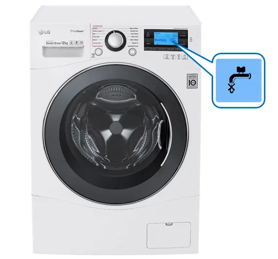 نمایش علامت شیر آب در ماشین لباسشویی